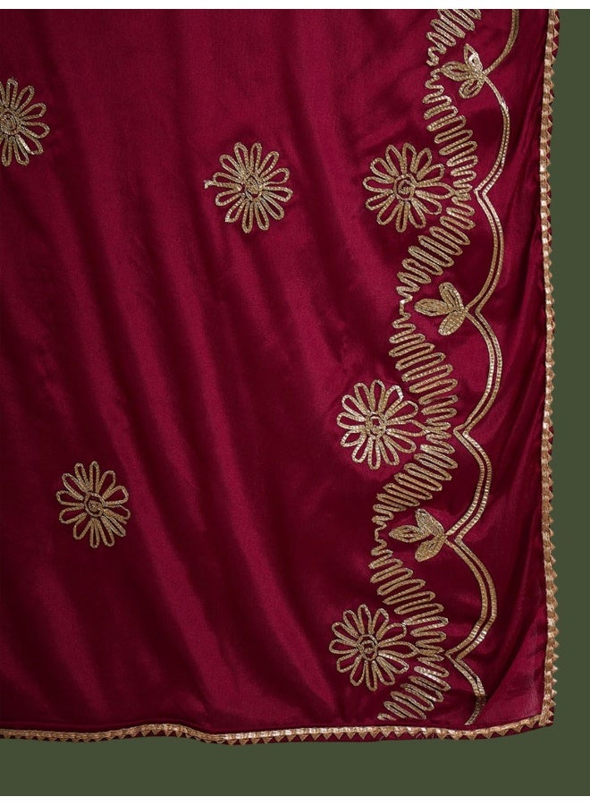 AKS Green Kurta Set With Contrast Dupatta - Image 3