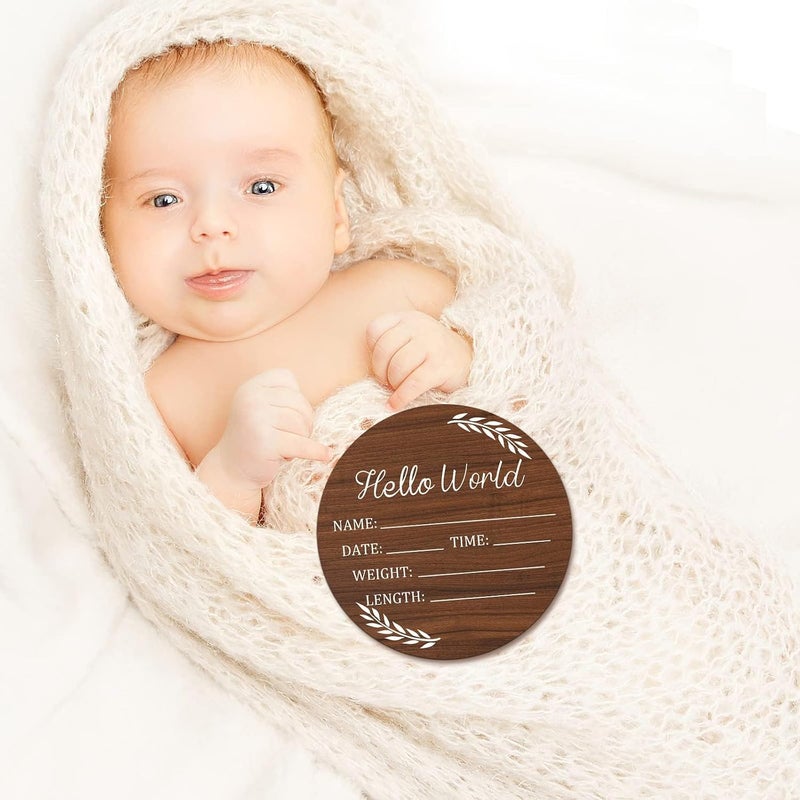 Al Raied ARS Baby Announcement Sign, Hello World Newborn Sign for Photo Prop, Baby Nursery Decor 2 Pack - Image 5