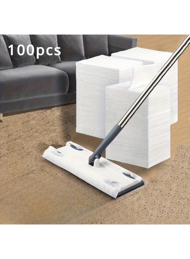 100pcs Dry Sweeping Cloths Disposable Electrostatic Mop Refills Floor Duster Pads - Image 1