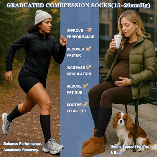 SOOVERKI Compression Socks for Women and Men Circulation (3 Pairs) is Best Support for Running Athletic Cycling Hiking - Image 3