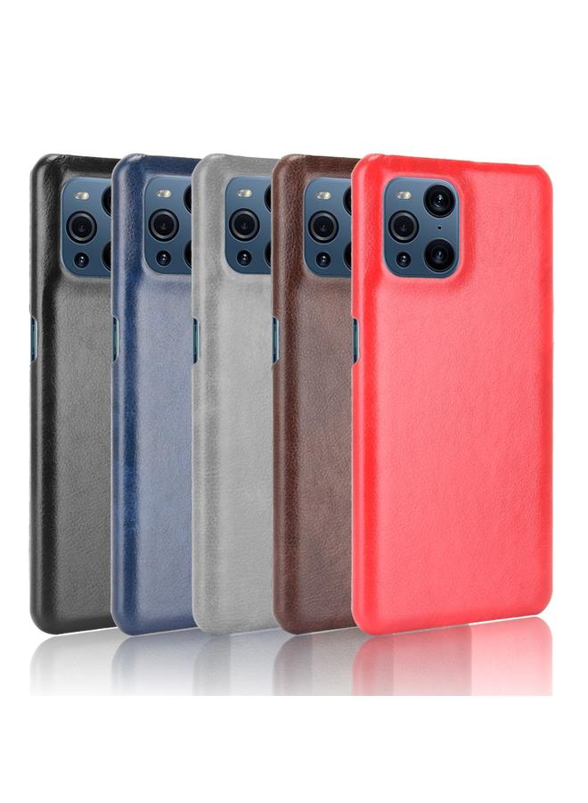 اس-توب جراب لهاتف OPPO Find X3 / X3 Pro مقاوم للصدمات مصنوع من مادة الليتشي PC + PU - Image 5