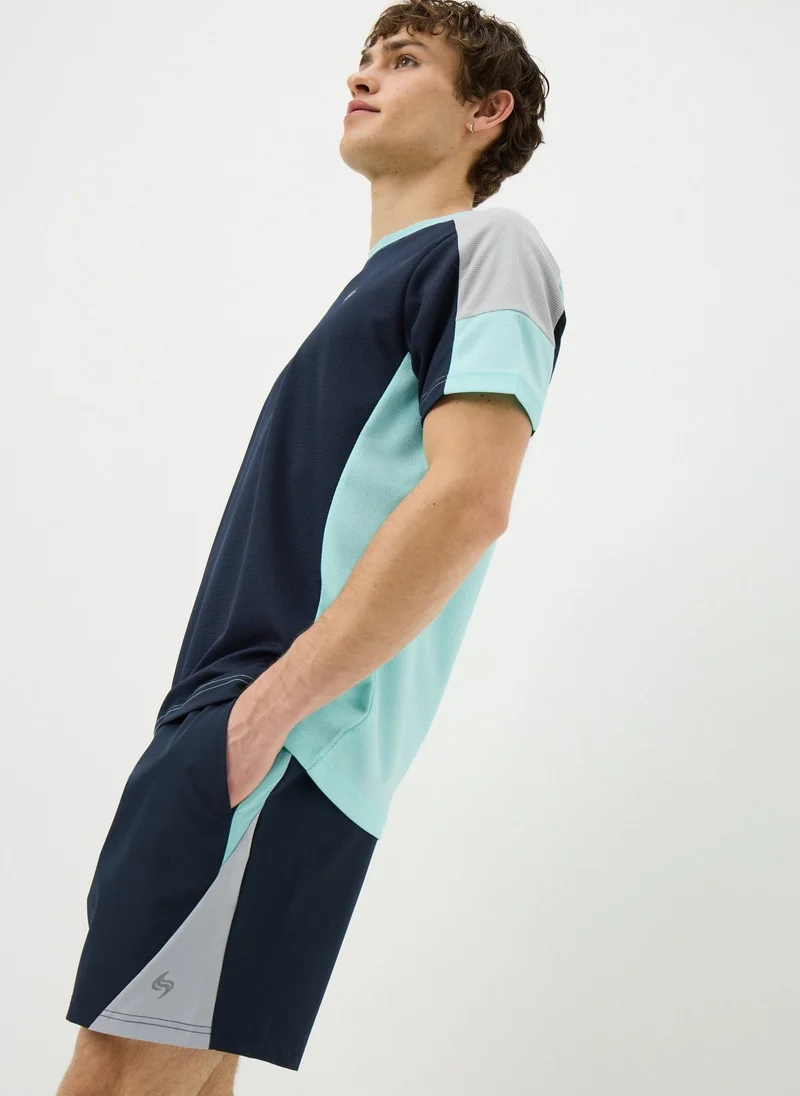 ماتلان Souluxe Navy Woven Panel Co Ord Shorts