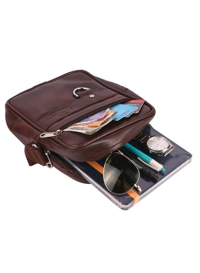 Keviv Leather Mini Sling Bag for Men | Crossbody Bag | Travel Bag | Utility Bag (23cm x 18cm x 8cm) SB01 - Image 3