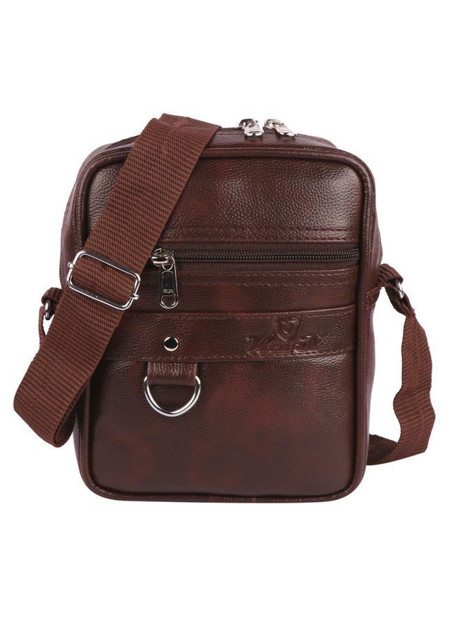 Keviv Leather Mini Sling Bag for Men | Crossbody Bag | Travel Bag | Utility Bag (23cm x 18cm x 8cm) SB01 - Image 1