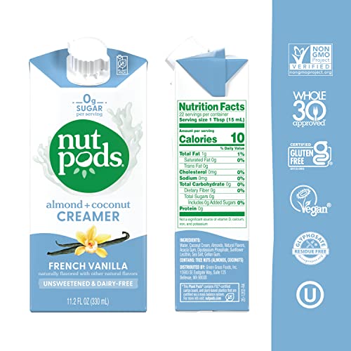 nutpods French Vanilla Creamer - Unsweetened Non Dairy Made from Almonds and Coconuts - Keto Creamer, Whole30, Gluten Free, Non-GMO, Vegan, Sugar Free, Kosher (4-Pack) - Image 2