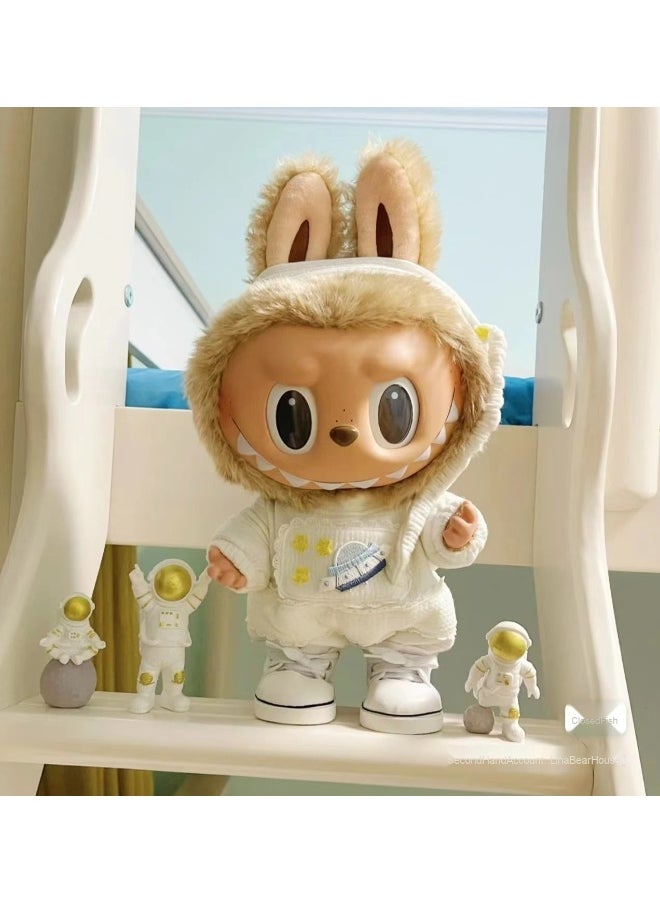 LABUBU 38cm Rabubu Plush Doll Clothes for Soft Rubber Dolls 