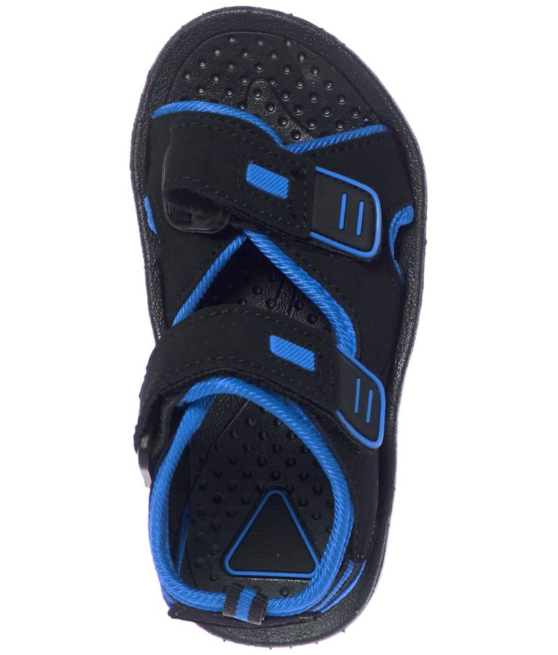 Skysole Boys Double Adjustable Strap Lightweight Sandals (See More Colors and Sizes), Black/Royal, 7-8 Toddler - Image 3