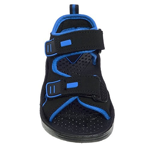 Skysole Boys Double Adjustable Strap Lightweight Sandals (See More Colors and Sizes), Black/Royal, 7-8 Toddler - Image 5