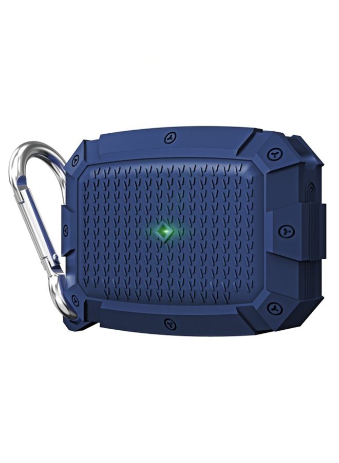 Raxoom Case Cover For AirPods Pro Shield Armor Waterproof Wireless Earphone Protective Case with Carabiner Blue