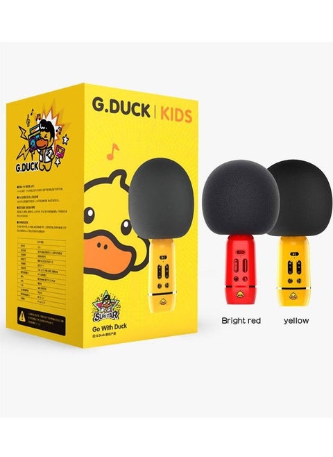 Karaoke Microphone With Bluetooth Speaker Cute Rubber Duck Image For Kids Singing