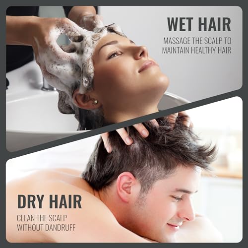 Hipster Round Hair Brush & Manual Scalp Massager - Shampoo Hair Brush with Super Soft Bristles for Exfoliating & Anti-Dandruff (Black) - Image 5