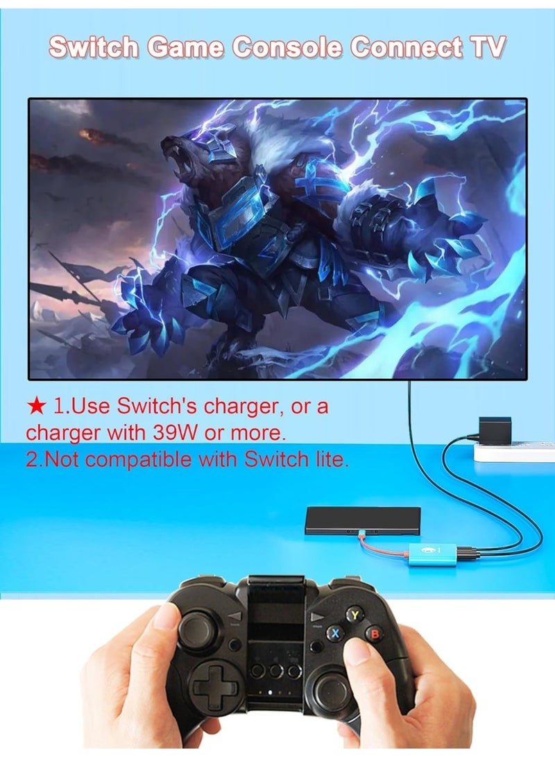 محول HDMI لقاعدة توصيل تلفزيون سويتش، متوافق مع نينتندو سويتش/ستيم ديك، محول تلفزيون نينتندو سويتش متوافق مع نينتندو سويتش/سويتش OLED، 4K 60 هرتز، قاعدة توصيل محمولة لنينتندو سويتش للسفر. - Image 2