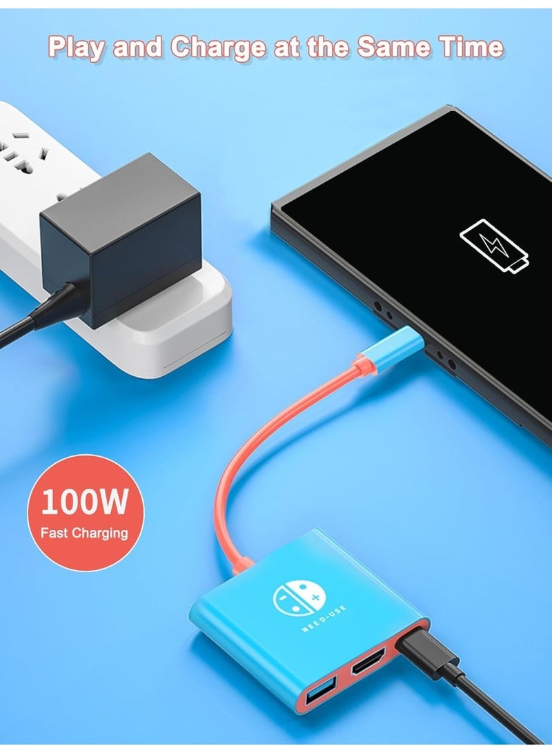 محول HDMI لقاعدة توصيل تلفزيون سويتش، متوافق مع نينتندو سويتش/ستيم ديك، محول تلفزيون نينتندو سويتش متوافق مع نينتندو سويتش/سويتش OLED، 4K 60 هرتز، قاعدة توصيل محمولة لنينتندو سويتش للسفر. - Image 4