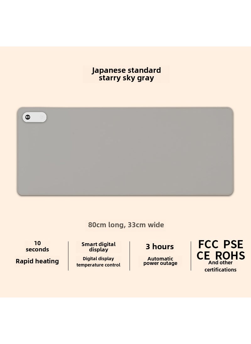 Generic - Heated Desk Mat Hand Warmer Mouse PadNew Gray 80cm (Daily 110V, not allowed in China) New Gray 80cm (Daily 110V, not allowed in China) - Image 1