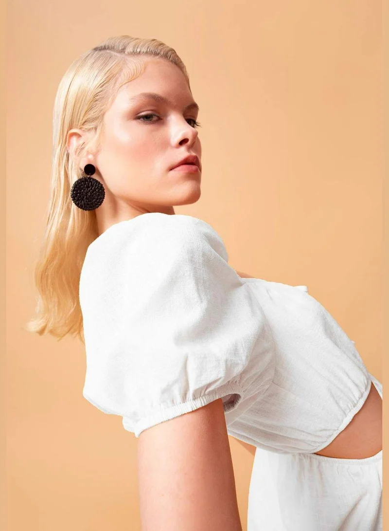 DeFacto Puff Sleeve Mini Dress
