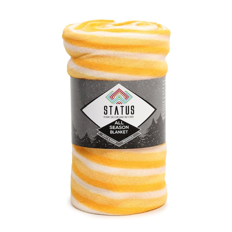 Status Contract All Season Multipurpose Single Bed Polar Fleece Blanket/Summer AC Blanket (Yellow) - Image 5