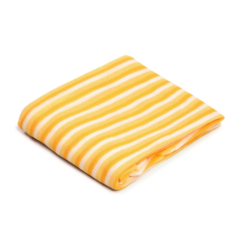 Status Contract All Season Multipurpose Single Bed Polar Fleece Blanket/Summer AC Blanket (Yellow) - Image 3