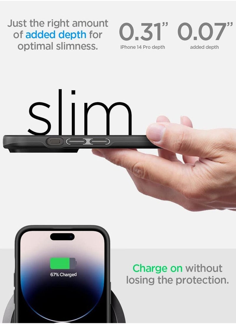 Spigen - Thin Fit iPhone 14 Pro Case Cover - Black - Image 1