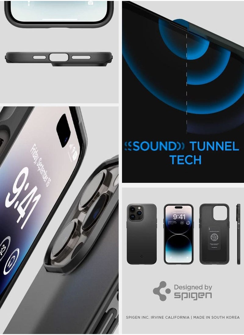 Spigen - Thin Fit iPhone 14 Pro Case Cover - Black - Image 1
