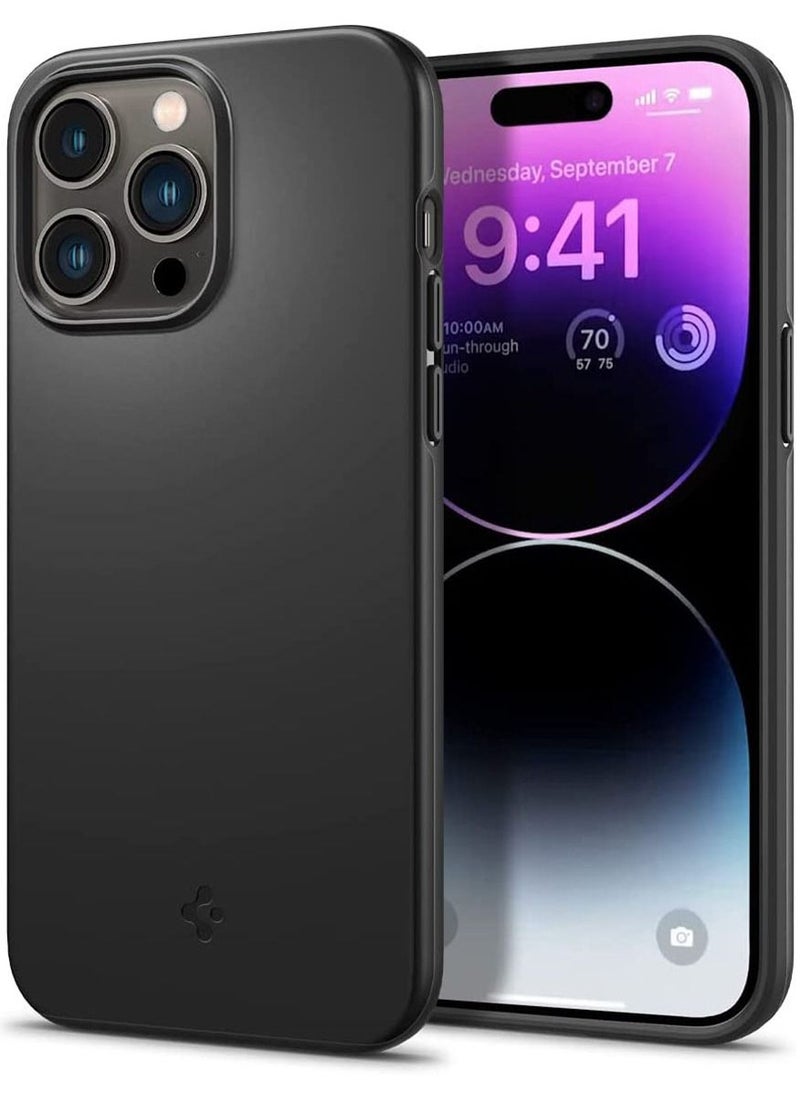 Spigen - Thin Fit iPhone 14 Pro Case Cover - Black - Image 1