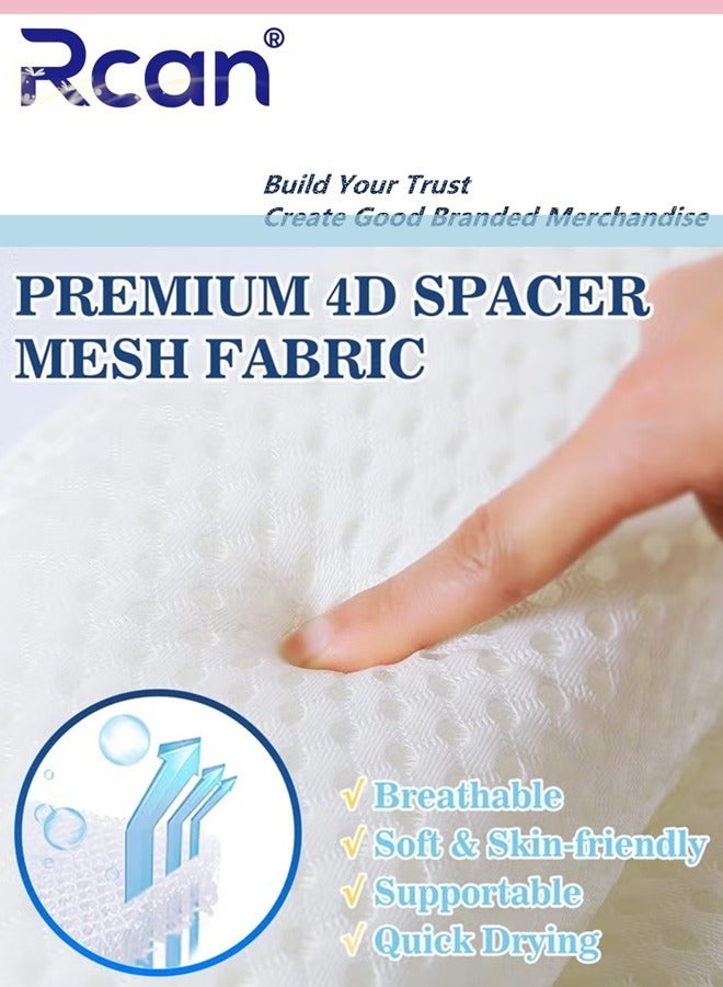 ركان وسادة حمام، وسائد حمام مريحة لدعم الظهر ومسند رأس مريح، وسادة حمام محمولة وقابلة للغسل، ملحقات حوض استحمام مع شبكة هوائية رباعية الأبعاد، وسادة حمام سميكة وناعمة، بيضاء - Image 3