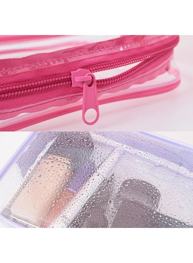 Waterproof Home Cosmetic Storage Bags Wash Beauty Bags Kit Travel Transparent Makeup Bag Toiletry Bag Bath Products Storage Bag,pink - Image 3