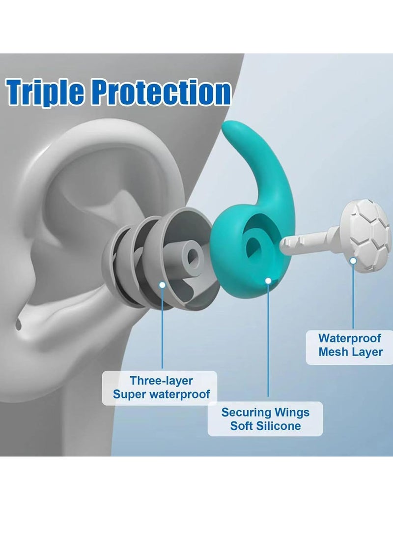 Oasisgalore 3 Pairs Waterproof Swim Earplugs for Kids, Reusable Silicone, Ideal for Pool and Shower  - Image 5