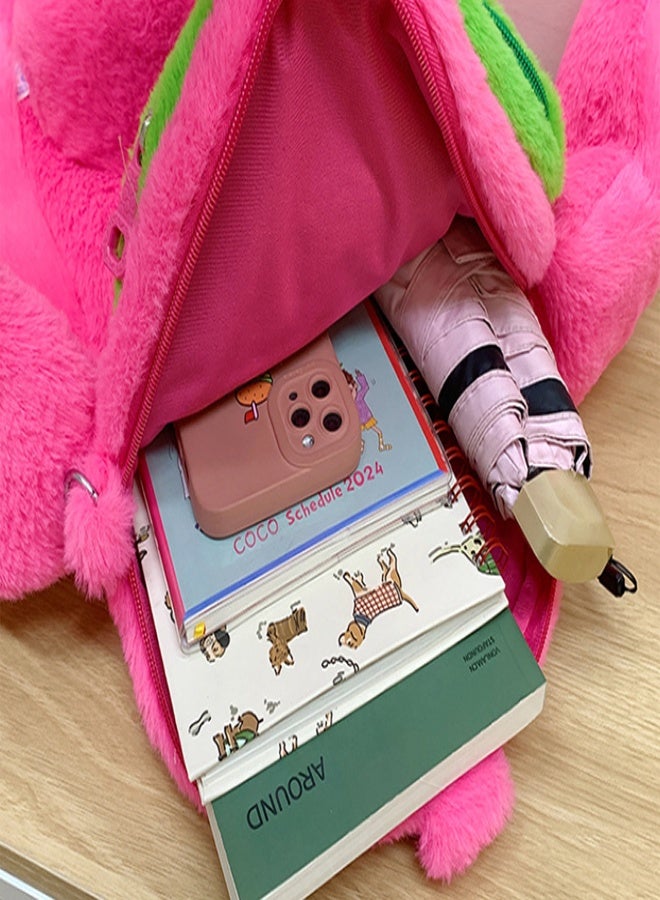 general Cute Puppy Plush Bag Vivid Pink Green Soft Fabric for Summer Outfits - Image 5