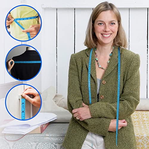 E ELAINFIA FF Elaine 24 Pcs Double-Scale 60-Inch/150cm Soft Tape Measure Ruler Bulk for Sewing Tailor Cloth Weight Loss Medical Body Measurement Sewing Supplies Knitting Projects - 6 Colors - Image 5
