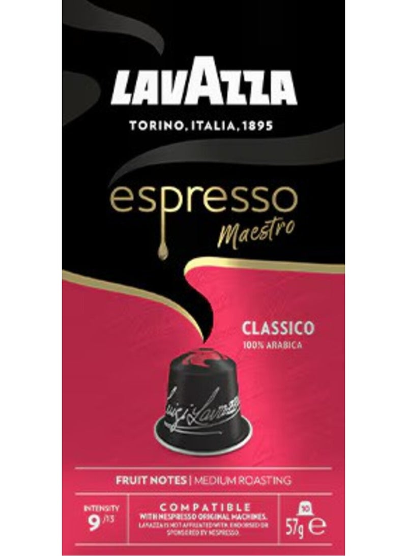 Lavazza Nespresso Compatible Espresso Maestro Classico 10 Coffee Capsules 57g - Image 1