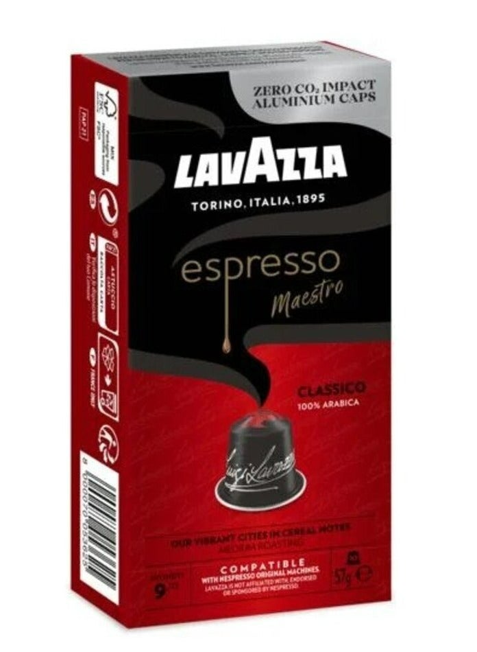 Lavazza Nespresso Compatible Espresso Maestro Classico 10 Coffee Capsules 57g - Image 2