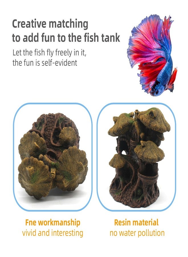 relaqcc Fish Tank Decorations Hideaway Cave, Fish Tank House Accessories for Amphibians, Goldfish, Shrimp, Conch - Image 4