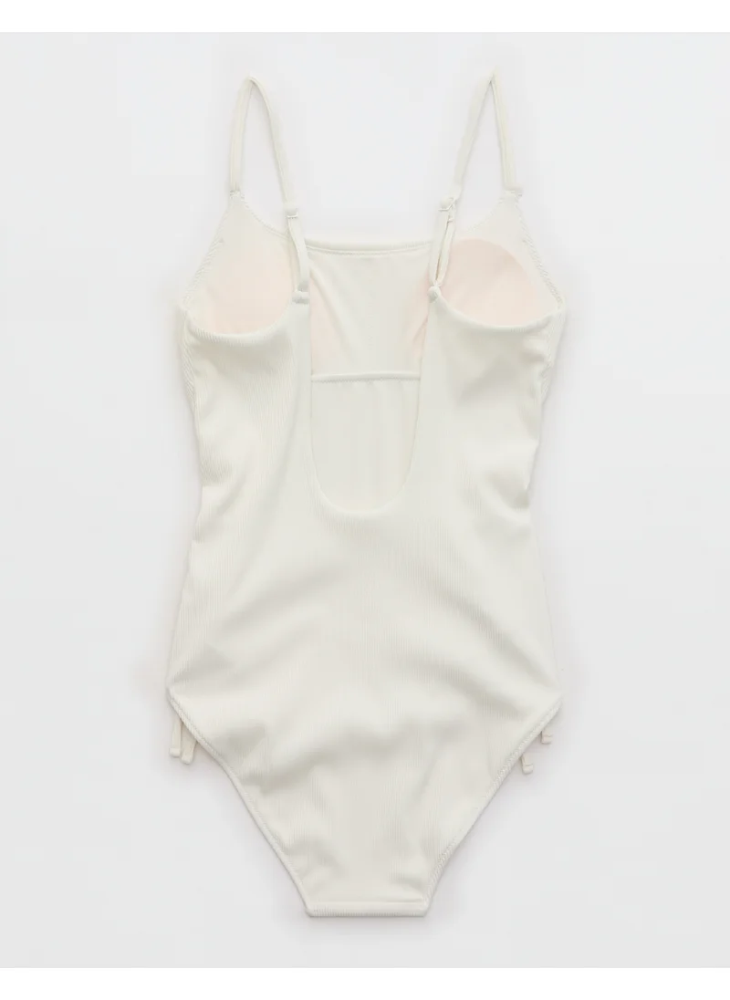 آري من امريكان ايجل Aerie Ribbed Scoop One Piece
