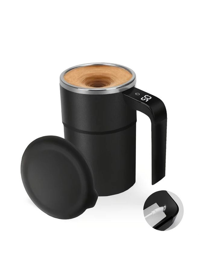 Black Automatic Stirring Cup With Temperature Display USB Rechargeable For Coffee Milk Chocolate - Image 1