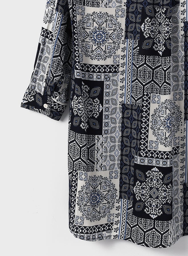 LC WAIKIKI Grandad Collar Patterned Women’S Tunic - Image 4