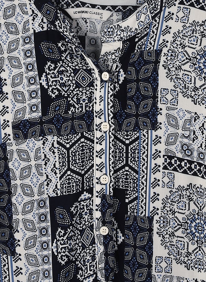 LC WAIKIKI Grandad Collar Patterned Women’S Tunic - Image 3