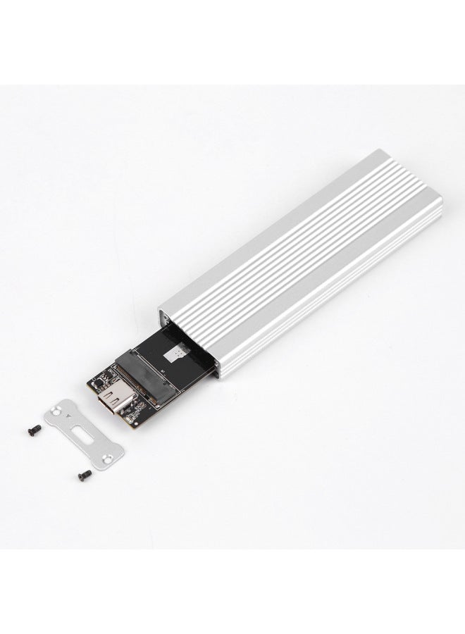 Private Model M.2 NVMe/NGFF Dual Protocol Solid State Hard Disk Box Type-c3.1 SSD Mobile Hard Disk Box-Color:Ngff Protocol Silver  - Image 1