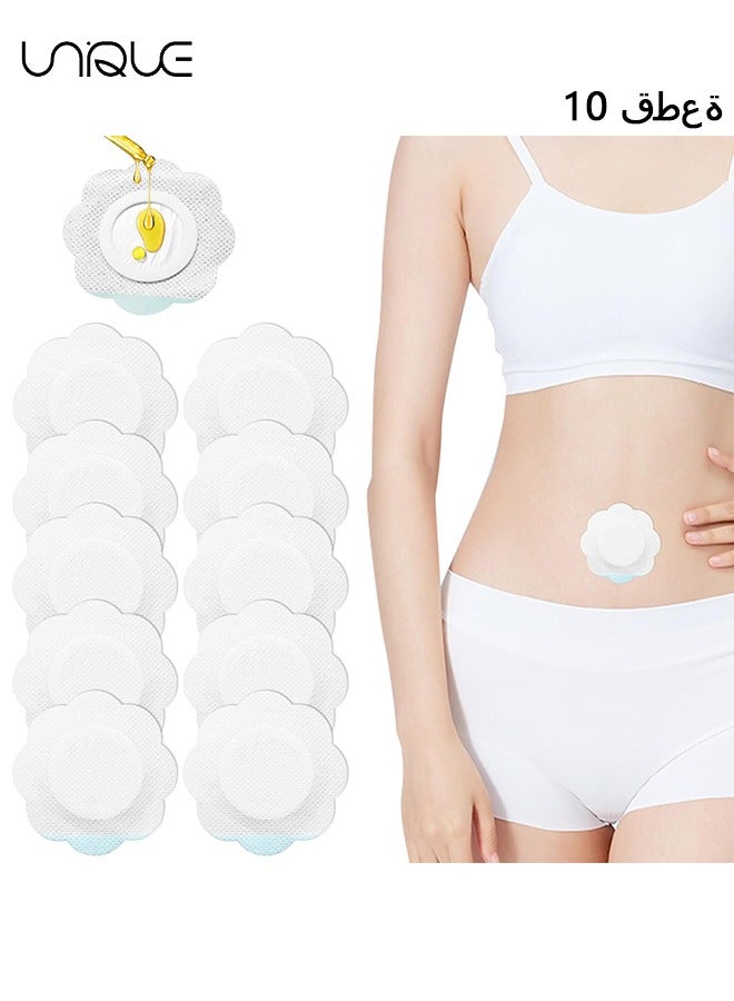 Unique 10Pcs Disposable Castor Oil Packs,Castor Oil Patches for Belly Button,Self-Adhesive Castor Oil Pack Wrap Spunlace Cloth,Castor Oil Wrap Pads Castor Oil Compress Water and Oil Proof (Oil Not Included) - Image 1