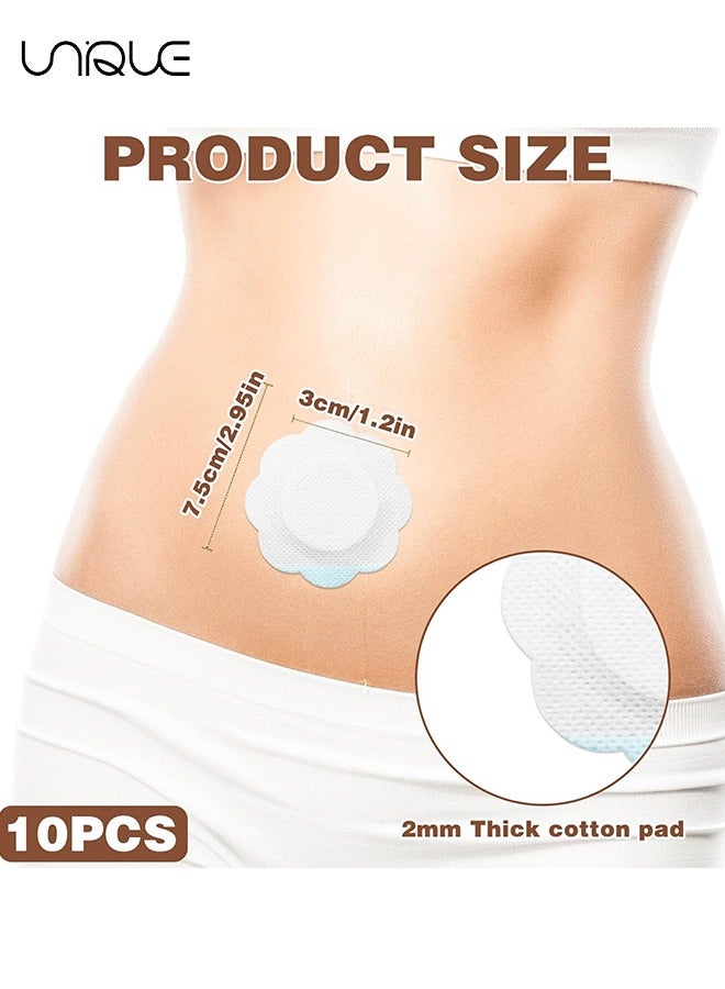 Unique 10Pcs Disposable Castor Oil Packs,Castor Oil Patches for Belly Button,Self-Adhesive Castor Oil Pack Wrap Spunlace Cloth,Castor Oil Wrap Pads Castor Oil Compress Water and Oil Proof (Oil Not Included) - Image 2
