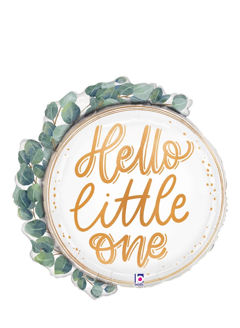 Betallic 26" Foil Balloon Hello Baby Eucalyptus Wreath - Image 1