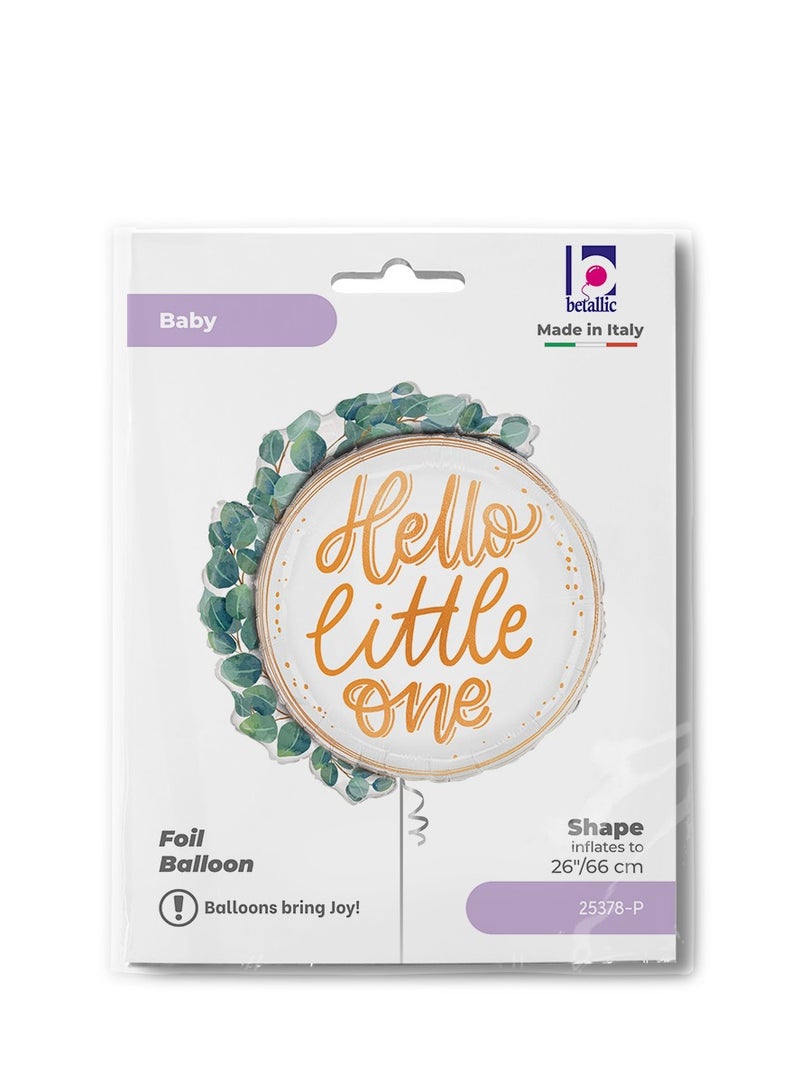 Betallic 26" Foil Balloon Hello Baby Eucalyptus Wreath - Image 2