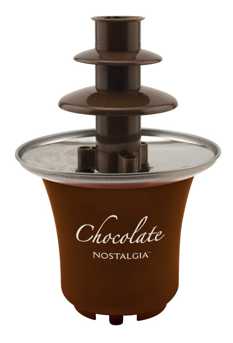 Nostalgia 3 Tier Electric Chocolate Fondue Fountain Machine for Parties - Melts Cheese, Queso, Candy, and Liqueur - Dip Strawberries, Apple Wedges, Vegetables, and More - 8-Ounce - Brown - Image 5