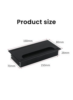 Zibuyu ZIBUYU® Rectangular Wire Cable Hole Cover Aluminum Alloy Office Table Hole Cover with Dust-Proof Brush Grommet Hole Cover Cable Organizer for Office Desk Wire Organizer for Table, (80x160mm) - Black  - Image 2