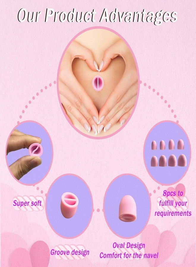 Josuyofo Patented 8PCS Belly Button Plug Post Tummy Tuck & Liposuction Recovery Shaper, Soft and Comfortable Belly Button Retainer (Pink) - Image 3