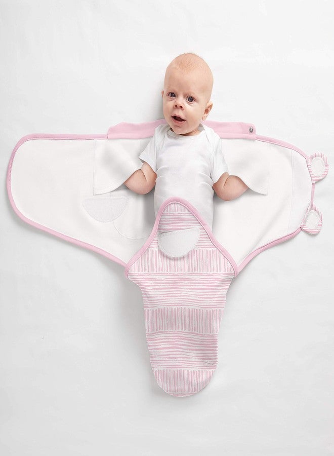 SwaddleMe Natural Position 2-in-1 Swaddle with Easy Change Zipper - Size Small/Medium, 0-3 Months, 1-Pack (Sugar Stripes ) - Image 4