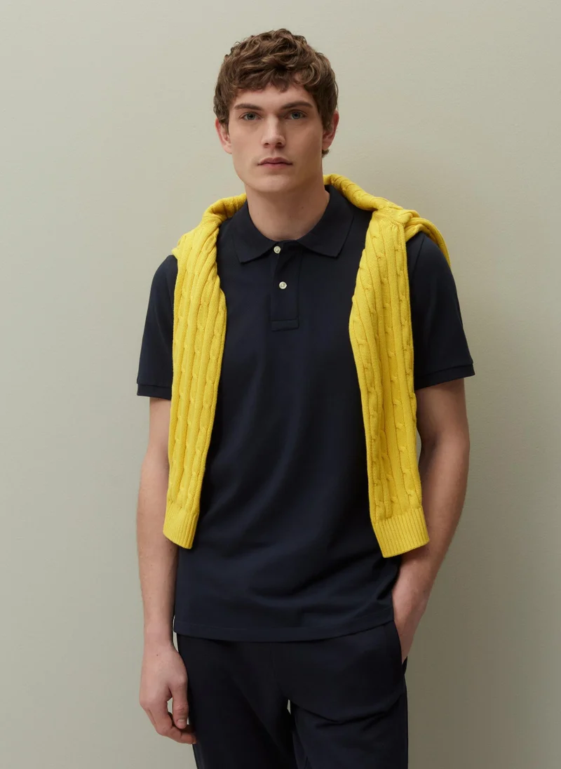 او في اس PIOMBO Supima cotton pique polo shirt