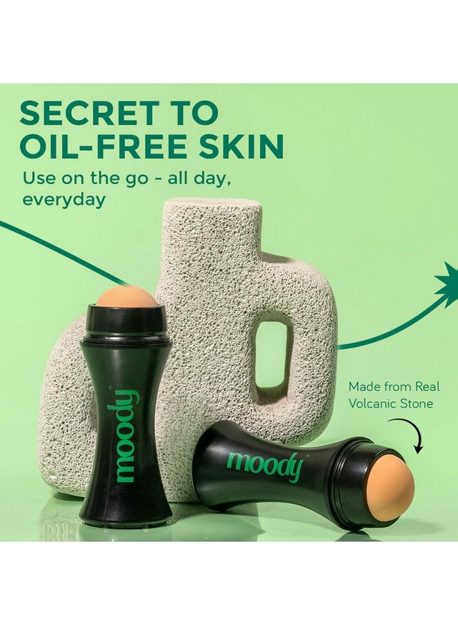 Moody Instamatte Mattifying Oil-Absorbing Volcanic Roller, Reusable Facial Skincare Tool Oil Control Roller For Oily Skin Care, Mattifying Face Roller - Image 2