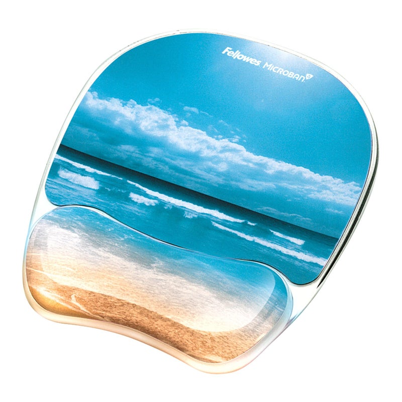 Fellowes Photo Gel Mouse Pad Wrist Rest with MICROBAN - Sandy Beach (9179301) - Image 2
