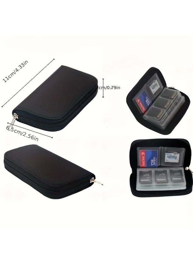 Black Memory Card Storage Box with Clear PVC Pockets for CF SD Micro SD Cards - Image 3