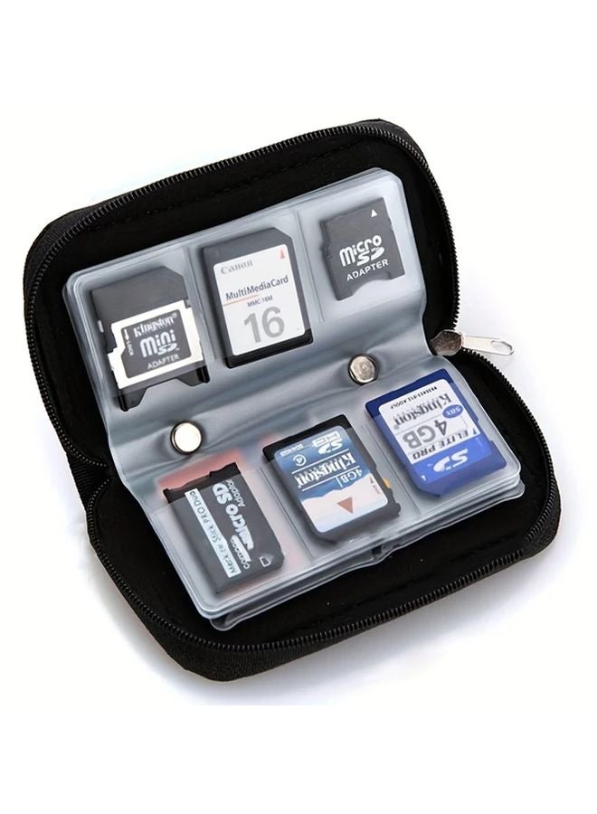 Black Memory Card Storage Box with Clear PVC Pockets for CF SD Micro SD Cards - Image 4